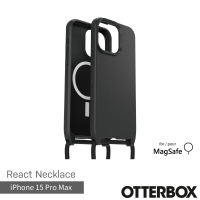 【OtterBox】iPhone 15 Pro Max 6.7吋 ReactNecklace 簡約掛繩輕透防摔殼(黑)