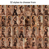 Sexy Crotchless Erotic Lingerie For Women Porn Fishnet Mesh Bodysuit Female Stretch Open Crotch Porn Teddy Hollow Bodystockings