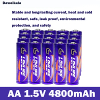 1.5V AA Rechargeable Battery 4800mah AAA 1.5V New Alkaline Rechargeable Battery, Suitable for LED Light Toys MP3+free Shipping