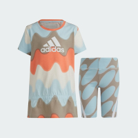 【adidas 愛迪達】 MARIMEKKO 運動套裝 短袖/短褲 童裝 IC3665