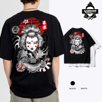 Japanese style geisha unisex Cotton tshirt Casual Black White fashion tokyo hope