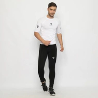 Set Short Baselayer Manset Pria Lengan Pendek + Legging Compression - Putih S