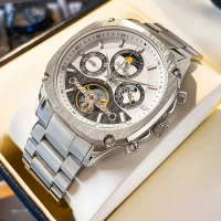 AILANG Luxury Brand Tourbillon Mechanical Watch Men New Fashion Fully Automatic Clock Luminous Waterproof Relogio Masculino 8308