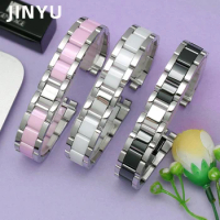 Watch Accessories New High quality stainless steel+ ceramic watch strap Replacement Watchbands for swatch watch band 17mm