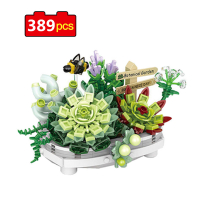 New Pot Plants Blocks Bricks City Mini Sakura Succulents Cherry Blossom House Tree Model Building Bl