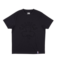 NBA 基本版 立體壓印 短袖上衣 塞爾提克隊-黑色-3325102220