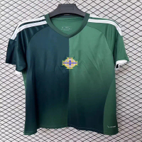 26-27 Bắc Ireland nhà Jersey, áo bóng đá chất lượng cao, Áo Sơ Mi Ngắn Tay Nam