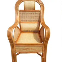 Boss chair big waist pillow chair high back real rattan armrest adult