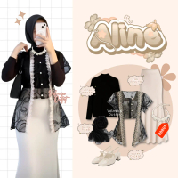 Setelan Kondangan Hijab 5in1 Kekinian | Outer Brokat, Rok Duyung, Manset, Hijab | OOTD Remaja - VO8