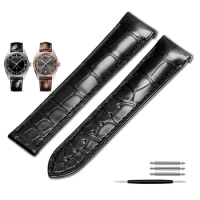 For Omega butterfly watch band Super Hippocampus 300 series crocodile leather watch strap Men's wrist strap bracelet 20mm 21mm