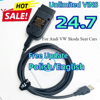 2024 HEX-V2 VCDS VAG WITH 24.7 VAGCOM 24.7 VCDS HEX V2 USB Interface FOR VW AUDI Seat Unlimited VIN