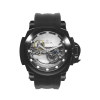 【INVICTA 英威塔】Coalition Forces系列 黑框 鏤空錶盤 黑色矽膠錶帶 自動上鍊機械腕錶 男錶(26291)