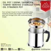 [ Tata Mall ]  |   OIL POT 1300ML SARINGAN TEMPAT MINYAK STAINLESS STEEL OIL STRAINER POT