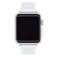 COACH Apple Watch 錶帶 38/40/41mm適用 母親節禮物 送禮推薦- 白色珠光矽膠錶帶(不含手錶)