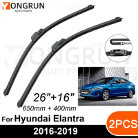 Car Front Windshield Wipers For Hyundai Elantra AD Avante Super Elantra 2016-2019 Rubber 26"+16" Car Windshield Windscreen