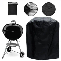 BBQ Grill Cover Outdoor Dust Waterproof Weber Heavy Duty Grill Cover Rain Protective Barbecue Cover Round Bbq Camping Accessorie