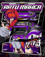 Stiker Bus Mania Bus Artis Ratu Maher 2 Cutting Laser Sticker