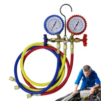 Manifold Gauge Set Manifold Air Conditioning Hose Measuring Gauge Kit Car Repair Tool For R134A/R22/R410/R12 Refrigerant