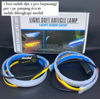 Lampu LED Alis DRL Fleksible 60 CM Sein Running 12 Volt 24 Volt LED Alis 12V 24V