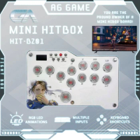 Fighting Box Mini Hitbox LED Fight Stick Arcade Joystick Red Switch Hitbox Controller PC PS4 PS3 Android