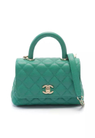 Chanel Pre-Loved Chanel Coco Handle XXS top handle Handbag Caviar skin green gold hardware