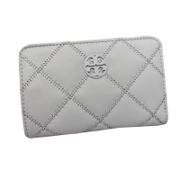 【TORY BURCH】菱格紋皮革中夾