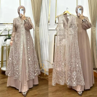Gamis Mewah Elegan Brukat Gamis Lebaran 2026 Model Gamis Terbaru