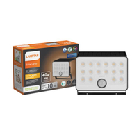 โคมไฟผนังโซลาร์เซลล์ Sensor LED 40W Warm White  รุ่น SLIMRAY 40W WW สีดำ