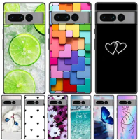 For Google Pixel 7 Pro Case Soft Black Silicone Bumper Butterfly Phone Cover for Googe Pixel7 7Pro Pixel7Pro Cases Fundas Coque