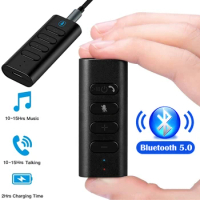 Bluetooth 5.1 Receiver Transmitter 3.5MM AUX Audio Car Kit Wireless Handsfree Adapter for TV/Speaker/Headphone Music Receiver