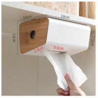 竹木蓋北歐簡約創意紙巾盒（壁掛式紙巾盒） 