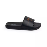 Foot Step Sandal Pria Slide Footstep Footwear - Beat Black Orange
