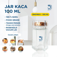 BN01RGV - Jar Kaca Hexagonal 100ml Model Baru / Jar Kaca Hexagonal 100ml Premium / Hexagonal Glass J