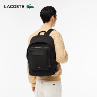 【LACOSTE】母親節首選包款-素色尼龍背包(黑色)
