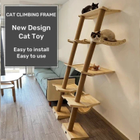 Multi-level Cat Tree House Wooden Cat Tower Condo With Cat Scratching Posts Cat Beds Pet Supplies Cat Climbing Frame Toys
