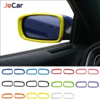 ABS Car Rearview Mirror Decoration Frame Rain Guard Stickers Decor Cover For Dodge Charger 2015+ Car Accessories