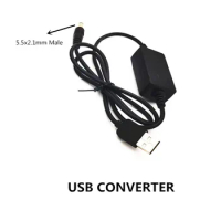 5.5*2.1mm Male to 5V 2A USB Cable for DC Coupler DR-E6 LP-E6 DR-E18 DCC3 AC-PW20 FW50 FZ100 Canon DR400 (BP511)