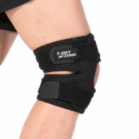 【A-MYZONE】透氣排汗抗過敏高強度支撐運動磁石護膝(鍺磁石/居家健身/登山/穩定膝關節/竹炭布)