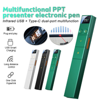 2.4GHz Wireless Presenter LED หน้าจอแสดงผลดิจิตอล USB Type-C Flip Pen Presentation Clicker สำหรับ Powerpoint PPT Slide Advancer