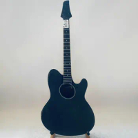 Matte Black Color Thin Body Genuine and Original Ibanez Talman Unfinished Electric and Acoustic Guitar Body with Neck Damaged