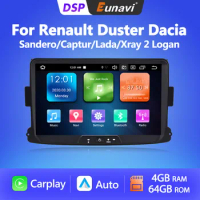 Eunavi 1 Din 8'' Android 10 Car GPS Navi Radio Stereo For Dacia/Sandero/Duster/Renault/Captur/Lada/Xray 2 Logan 4G RAM WIFI USB