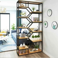 Rak partisi / rak kayu penyimpanan / Rak besi rak penyekatan ruangan Furniture Lemari