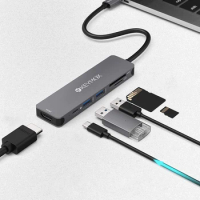 6 in 1 Hub 3.0 USB C to 4K HDMI 100W PD 2 USB 2.0 Ports SD Card Reader KEYMOX Multiport Adaptor Dongle Laptop Dock USB Splitter