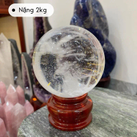 Bi (2KG) Cầu Núi Lửa Obisidian Trắng Trong Vân Đẹp