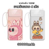 [TK] พาวเวอร์แบงค์ 30000mAh Fast Charge powerbank สี่สายในตัว เล็ก เบา เพาเวอร์แบงค์ จอแสดงผลดิจิตอล