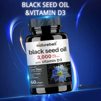 naturebell Minyak Biji Hitam + D3 3000mg dengan Vitamin D3 2000 IU - Dukung Imunitas & Kesehatan Tul