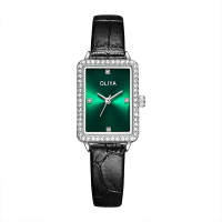 Oliya Classical Temperament Stylish Ladies Square Watch Colorful Waterproof Diamond-encrusted Leather Women's Watch Montres Femm