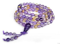 純天然紫黃晶手鏈 108顆佛珠紫水晶黃水晶手鏈
