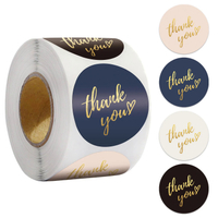 100-500pcs Thank You Stickers Seal Labels 1inch Gold Foil Paper Decoration Sticker For Handmade Wedding Gift Stationery Sticker