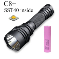 Convoy C8+ LED Flashlight Luminus SST40 2000lm High Powerful Torch By 18650 Battery for Camping,Fishing,Self Defense